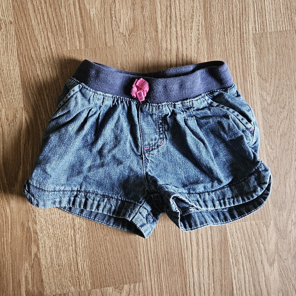 Cherokee Denim Kids Shorts with Pink Tie